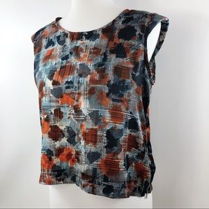 Twentyone Silky Abstract Print Blouse Side Zippers